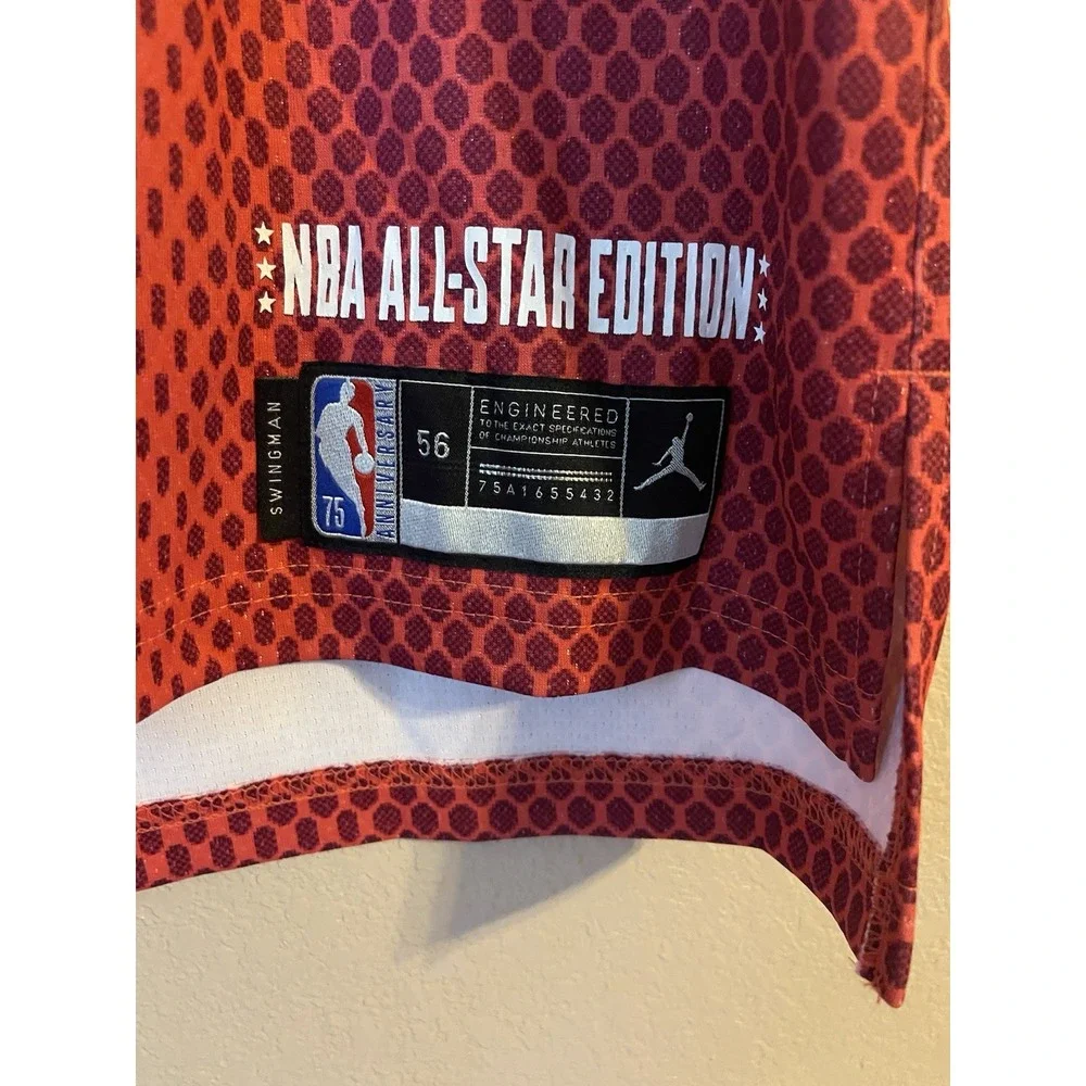 Men's 56 NBA All‎ Star Edition Ja Morant Jordan 75th Anniversary Jersey Red
